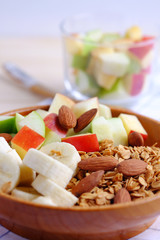 Mmuesli granola and fruit.