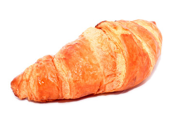 Fresh simple croissant isolated on white