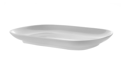 Empty white plate isolated on a white background