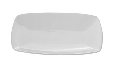 Empty white plate isolated on a white background