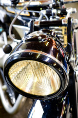 headlight of an old motorbike