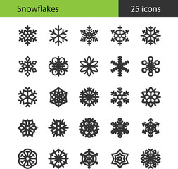 Snowflakes. Set 25 icons