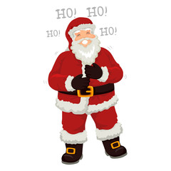 Vector Illustration of Santa Claus Laughing out Loud