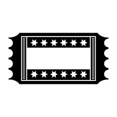silhouette of movie ticket icon over white background. cinema design. vector illustration