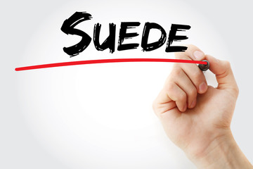 Hand writing Suede with marker, concept background