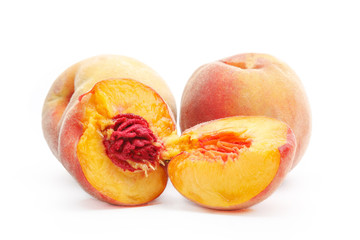 Peach isolated on white background
