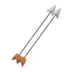 archery weapon arrow icon over white background. vector illustration