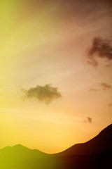 Beautiful sky with layers of the mountain.