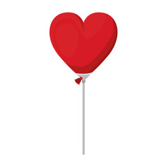 Obraz na płótnie Canvas red balloon in heart shape icon over white background. vector illustration