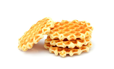 Belgian waffles isolated.