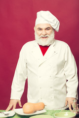 Man cook with pumpkins