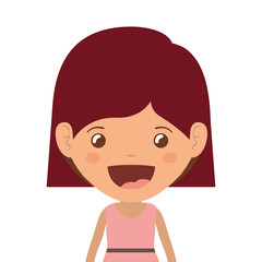 cartoon girl smiling and wearing casual clothes. happy kid icon. colorful and isolated design. vector illustration