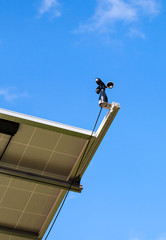 Meterological weather station wind meter anemometer. Outdoor.