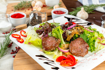 meat salad with vegetable