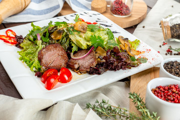 meat salad with vegetable