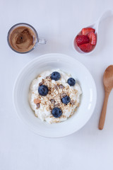 muesli and espresso coffee