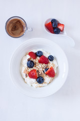 muesli and espresso coffee