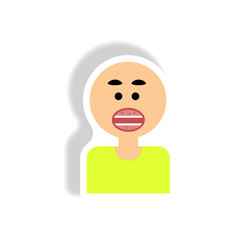 Vector paper sticker various symptoms of AIDS on the human