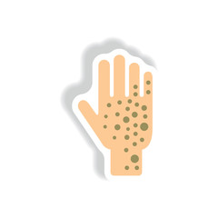 Obraz premium Vector paper sticker various symptoms of Zika on the human