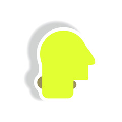 Vector paper sticker various symptoms of Zika on the human