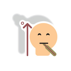 Vector paper sticker various symptoms of Malaria on the human