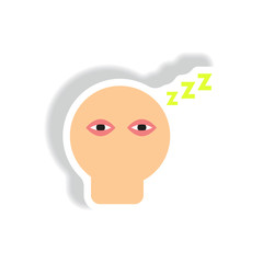 Vector paper sticker various symptoms of leukemia on the human