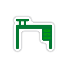 stylish icon in paper sticker style fashion office desk