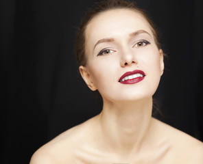 beauty girl on the dark background