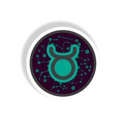 stylish icon in paper sticker style zodiac sign Taurus