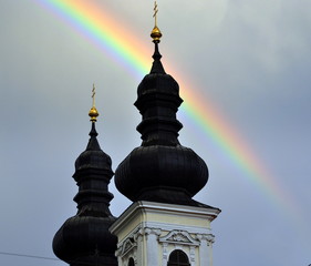 Wien - Türme der Alserkirche, (Dreifaltigkeitskirche der Minoriten)