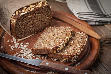 Whole Grain rye bread with seeds.