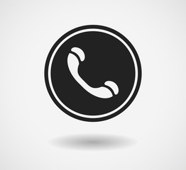 Obraz premium Black handset icon isolated on white background. Vector social media symbol. EPS 10