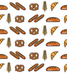 Bakery icons seamless pattern