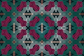 background abstract floral symmetrical pattern colorful folklore