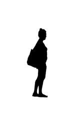 Side View Woman with Bag Silhouette
