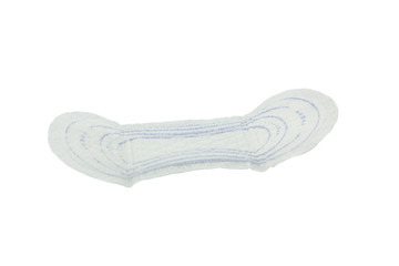 Sanitary napkin, pad (sanitary towel, sanitary pad, menstrual pad) isolated on white background. Menstruation.