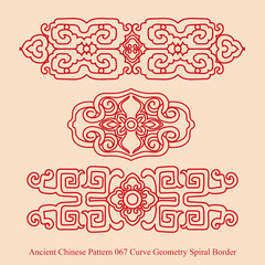 Ancient Chinese Pattern_067 Curve Geometry Spiral Border