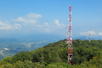 Obraz premium Towers with antennas