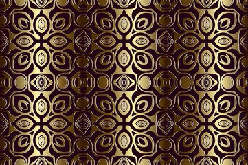 abstract beautiful golden seamless pattern Victorian on a dark background