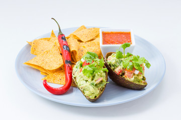 Homemade Fresh Guacamole with Chips