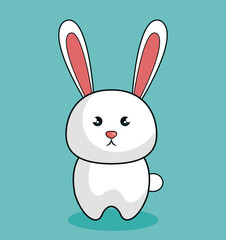 cute rabbit stuffed icon vector illustration design