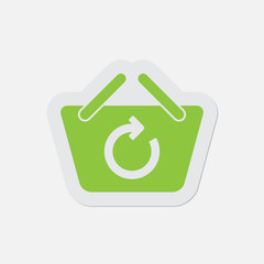 simple green icon - shopping basket refresh