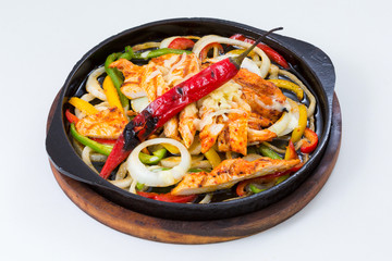 Chicken Fajitas with Vegetables and Tortillas