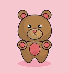 cute bear stuffed icon vector illustration design
