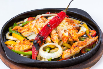 Chicken Fajitas with Vegetables and Tortillas