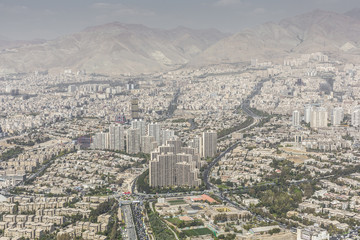 Obraz premium View from The Milad Tower in Tehran, Iran.