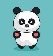 bear panda stuffed icon vector illustration design