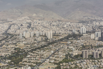 Fototapeta premium View from The Milad Tower in Tehran, Iran.