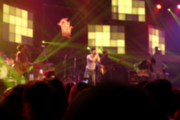 Obraz premium Blurred background : Bokeh lighting in indoor concert.