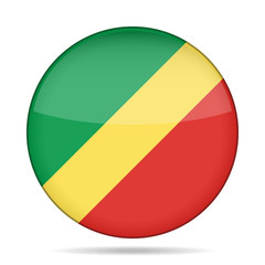 Fototapeta premium Flag of Congo. Shiny round button.